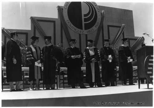 Administration and distinguished guests at 1978 graduation