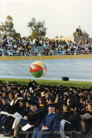 Beachball hijinks at graduation