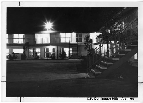 Watt Campus buildings at night