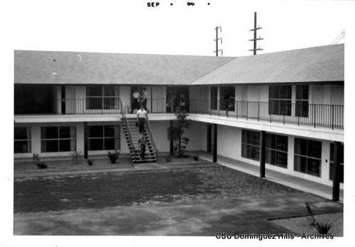 Students leaving class at Watt Campus building