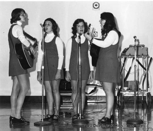 Female student quartet performing