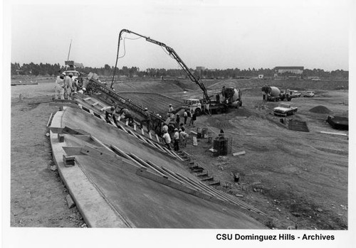 Pouring cement at Velodrome