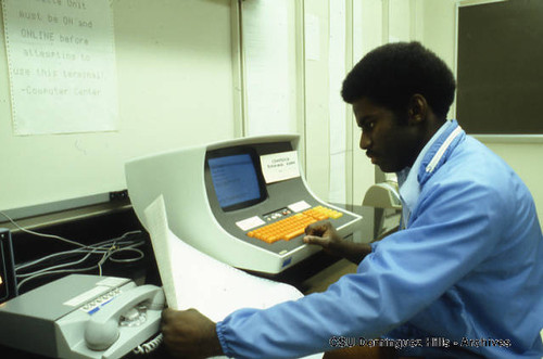 Student at computer