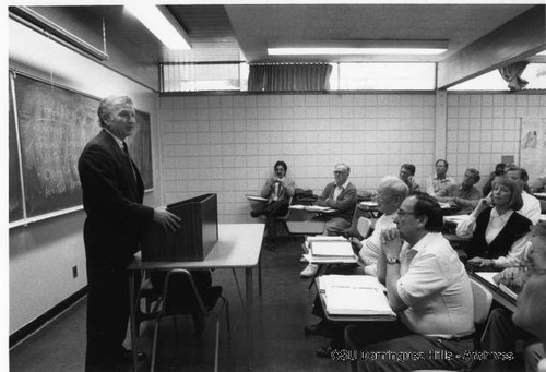 Rockwell Grant speaks to class