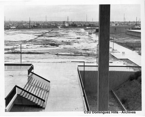 Flooding on Dominguez Hills campus during construction