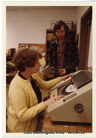 Students at large computer