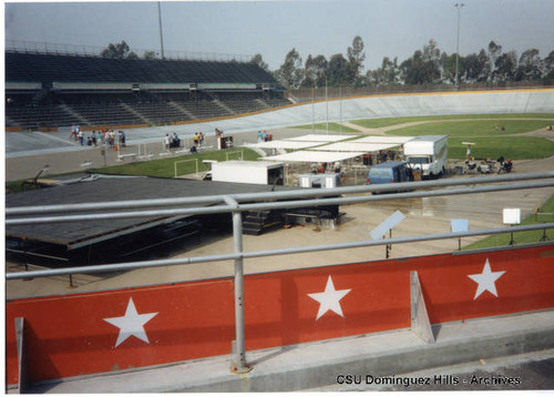 Velodrome infield before event