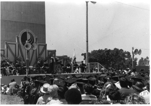 Former Governor Brown speaking at 1978 graduation