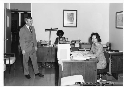 Philip Wesley and library staff