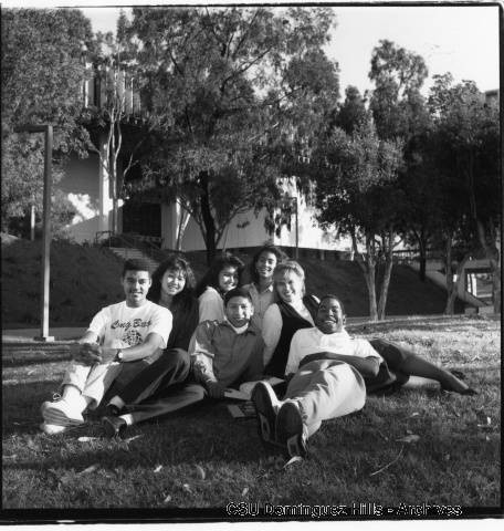 Diverse student group posing