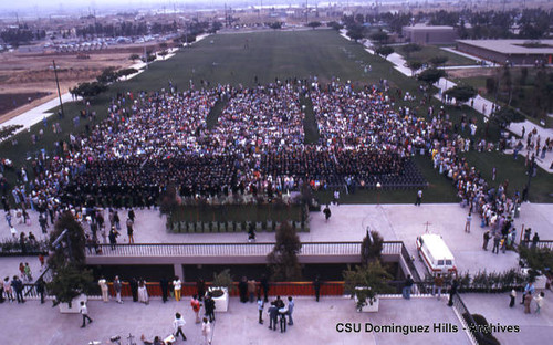 1975 Graduation assembly on mall