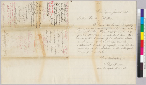 George Burr to Secretary of War [Stanton] regarding endorsement of Abraham Lincoln