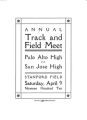 Program 1910, Track and Field Meet, Palo Alto High vs. San Jose High