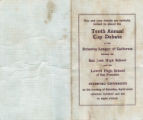 Invitation 1910, Debating League of California Tenth Annual Cup Debate