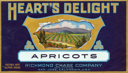 Fruit crate label 1920, Heart's Delight