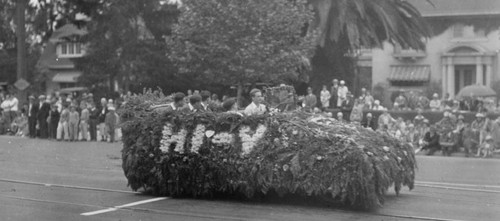 1929 Parade float, San Jose Hi-Y club