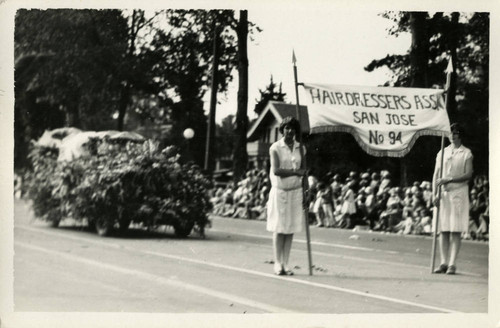 1928 Parade banner, Hairdressers Association