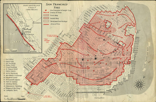 1906 Map of San Francisco Fire