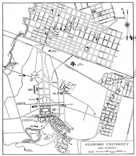 Map of Stanford University and vicinity