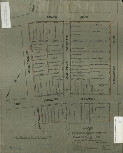 1914 San Jose, Walnut Street Improvements