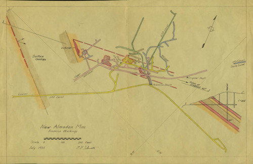 1935 Map of New Almaden Quicksilver Mine