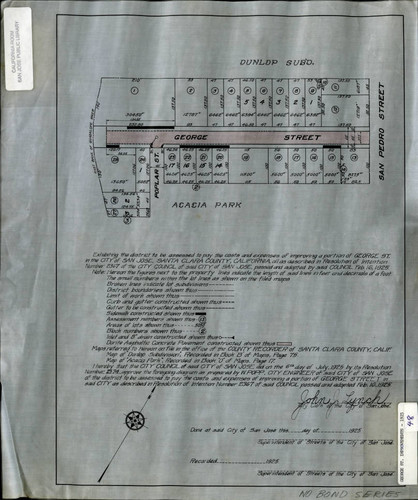 1925 San Jose, George Street Improvements