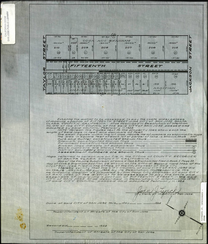1924 San Jose, Fifteenth Street Improvements B