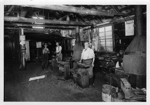 1912, San Jose, Thomas Caroll's Blacksmith shop