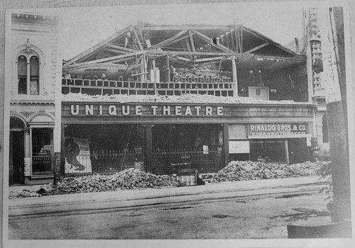 1906 Earthquake damaged Unique Theatre