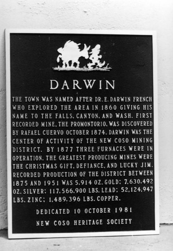 1981 Town marker for Darwin