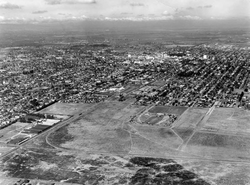 1940, San Jose, Aerial view of Spartan Stadium