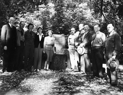 1946, Big Basin Redwoods State Park, Andrew P. Hill memorial fountain rededication