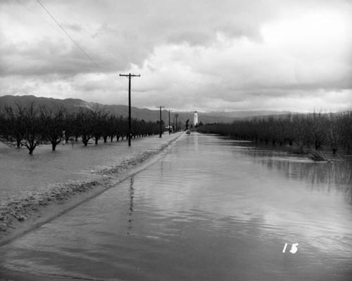 1952 Flooded road at Agnews State Hospital