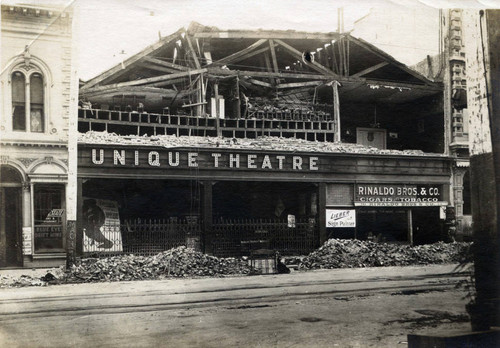 1906 Earthquake damaged Unique Theatre