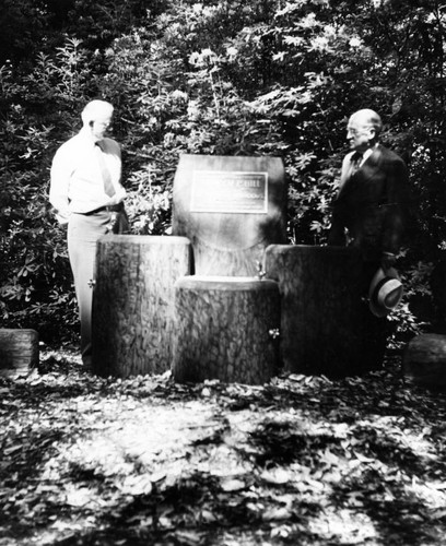 1946, Big Basin Redwoods State Park, Andrew P. Hill memorial fountain rededication