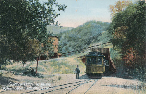 Entering tunnel on the way to Alum Rock Park postcard