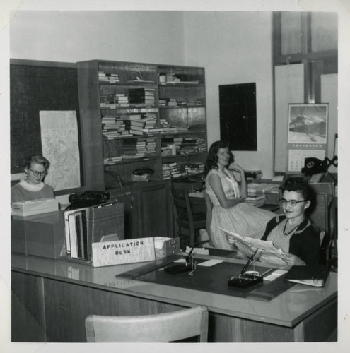 1956, Old Post Office building, Three unidentified library staff