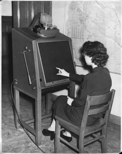 1956, Old Post Office building, microfilm reader