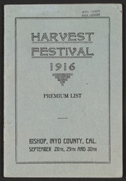 Harvest Festival 1916 Premium List