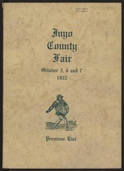 Inyo County Fair 1922 Premium List