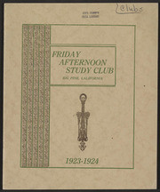 Year book of the Friday Afternoon Study Club