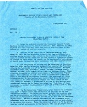 1943 Exhibit Two of the Supplementary Statement by Dillion S. Myer to Senate Sub-Committee on Military Affairs