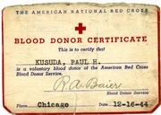 1944 PHK Blood Donor Card