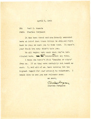 1943 Memo from Charles Ferguson (Director of Adult Education, Manzanar) to PHK 1