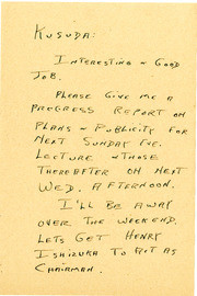 Handwritten Letter to PHK from Unknown (Most Likely from Charles Ferguson, Adult Education Director, Manzanar)