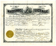 1926 Marriage License for Alexander Hackett and Effie Cox Hackett, Parents of Irene Button 1