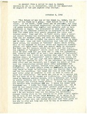 1942 Excerpted Letter from OD Richardson (Los Angeles City College) to PHK