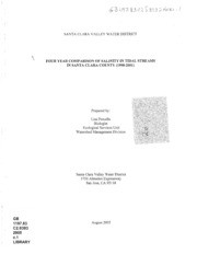 Four Year Comparison of Salinity in Tidal Streams in Santa Clara County (1998-2001)