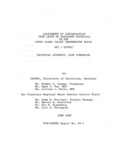 Assessment of Contamination From Leaks of Hazardous Materials In The Santa Clara Groundwater Basin : 205J Report, Part 2 of 3