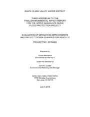 Third Addendum To The Final Environmental Impact Report For The Upper Guadalupe River Flood Protection Project : Evaluation of Mitigation Improvements and Project Design